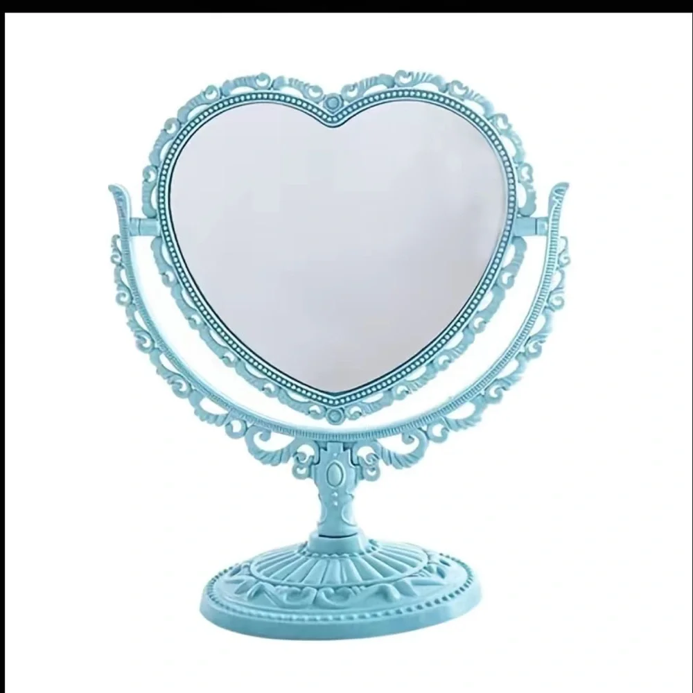 Double sided heart shaped vanity mirror (3 colors available)